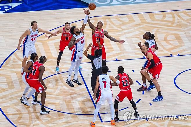 시카고와 디트로이트의 NBA 정규시즌 경기. [EPA=연합뉴스]