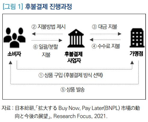 후불결제 진행과정 [국회입법조사처 '전자금융업자의 후불결제 규제 시 고려사항' 캡처]