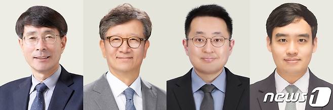 사진 왼쪽부터 제16회 아산의학상 수상자인 전장수·강윤구·정충원 교수, 박세훈 전문의.