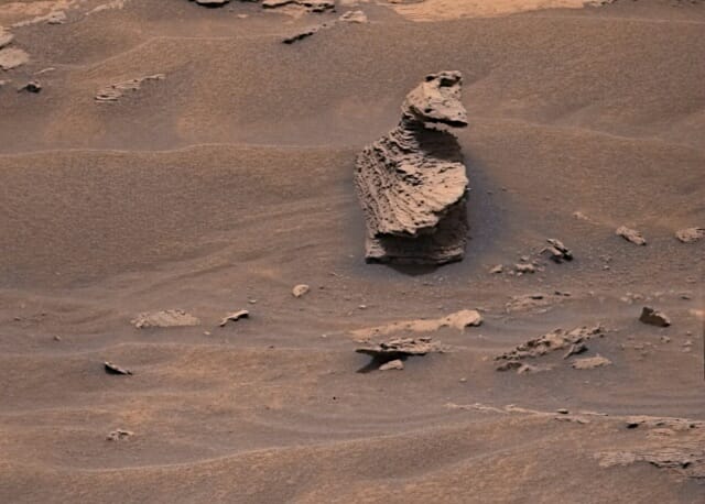 화성에서 관측된 오리 모양의 암석 (사진=NASA/JPL-Caltech/MSSS/Andrea Luck)