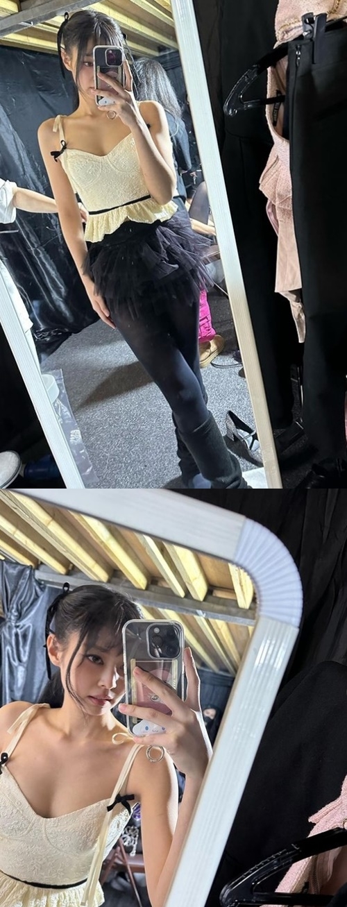 그룹 블랙핑크 멤버 제니가 투어 비하인드 사진을 공개했다. 사진=제니 SNS