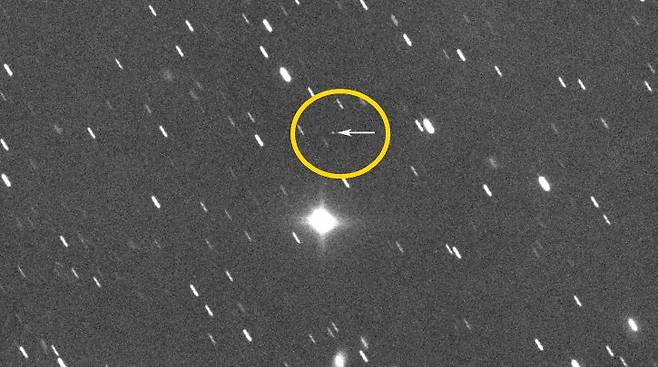 버추얼 텔레스코프 프로젝트(The Virtual Telescope Project)에 포착된 소행성 2023 BU.