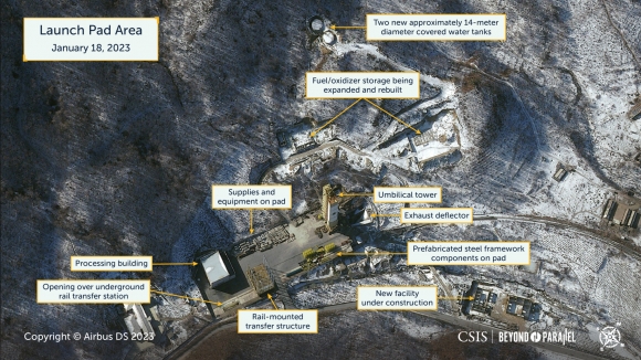 북한 서해위성발사장 위성사진. CSIS 분단을 넘어 홈페이지 캡쳐