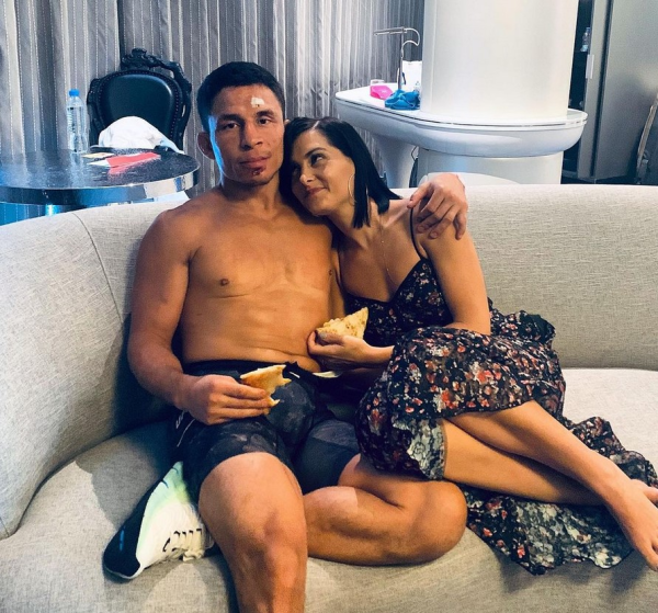 전 UFC 파이터 조셉 베나비데즈(완쪽)와 메건 올리비. 사진=올리비 SNS