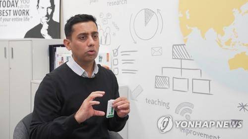 아가르왈 판카즈 태그하이브 대표가 지난 13일 서울 송파대로 테라타워 사무실에서 창업 과정을 설명하고 있다.