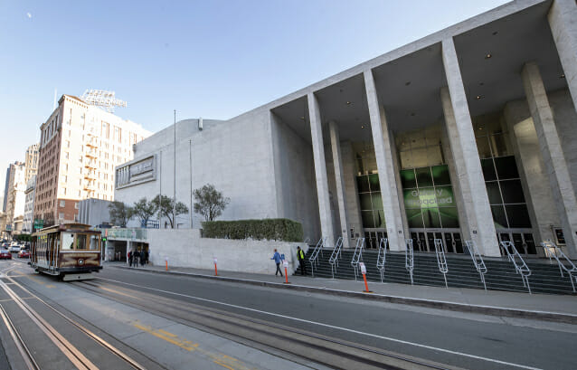 갤럭시 언팩이 개최되는 미국 샌프란시스코 머소닉 오디토리움의 전경 (사진=삼성전자)