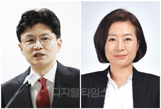 한동훈(왼쪽) 법무부 장관과 양이원영 더불어민주당 의원. <디지털타임스 DB, 연합뉴스>