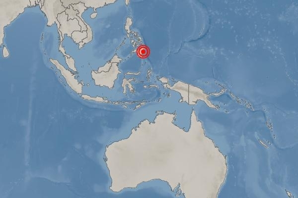 기상청은 1일(한국시간) “필리핀 마거그포 북동쪽 46㎞ 지역에서 오후 7시44분 규모 6.0의 지진이 발생했다”고 밝혔다. 붉은색 점이 지진 발생 지점. 기상청 홈페이지