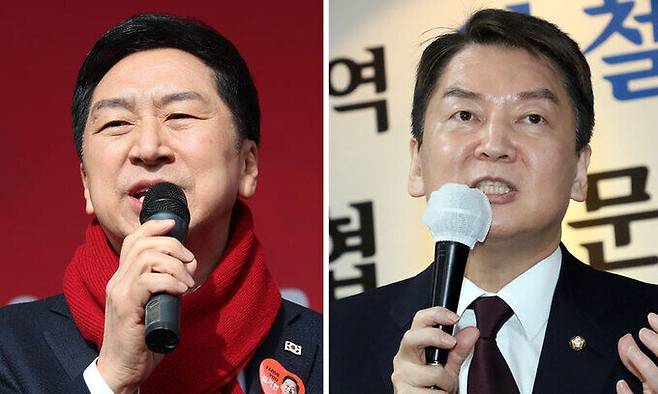 김기현 국민의힘 의원(왼쪽), 안철수 의원. 뉴스1