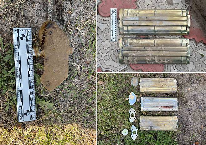HRW은 이지움과 주변 9개 지역 중 7개 지역에서 금지 지뢰가 사용됐다는 물적 증거도 확보했다고 밝혔다. 여기에는 불발 지뢰와 지뢰 잔해 그리고 지뢰 살포를 위한 금속 카트리지가 포함된다. / 사진=HRW
