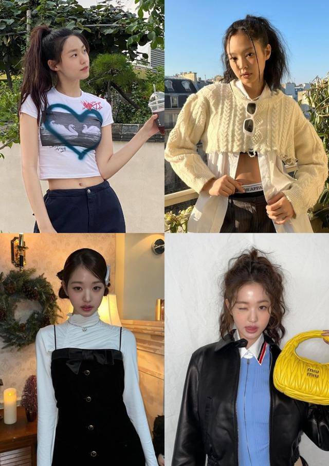 설현 제니 장원영 역시 각기 다른 잔머리 연출을 통해 센스있는 헤어 스타일링을 선보였다. 설현 제니 장원영 SNS