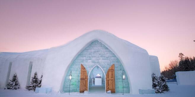 눈과 얼음으로 만든 퀘벡시티 아이스 호텔. /캐나다관광청