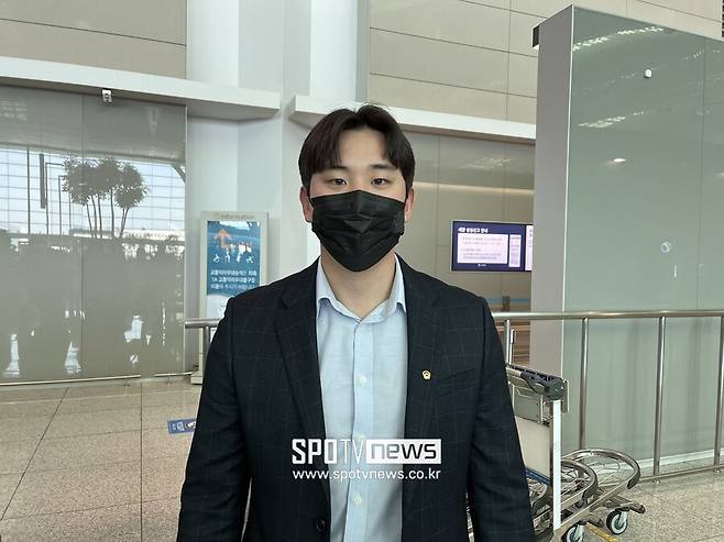 ▲ 1월 29일 출국한 한화 내야수 정은원 ⓒ고유라 기자