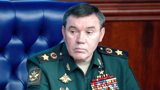 발레리 게라시모프 러시아군 총참모장이 지난해 12월 21일 러시아 모스크바에서 열린 국방부 이사회 연례 회의에 참석했다. 로이터=연합뉴스