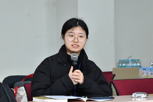 이규성 전도사가 6일 서울 광진구 장신대에서 열린 '에큐메니컬 지도력 형성 모임'에서 발언하고 있다. 신석현 포토그래퍼