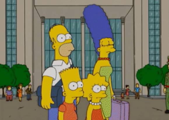 홍콩 디즈니플러스에서 삭제된 심슨가족이 천안문 광장을 방문한 모습이다.  [사진=심슨가족 캡처]