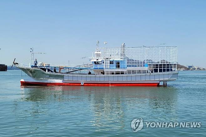 시험 운항 중인 청보호 자료사진
[청보호 건조 조선업체 제공. 재판매 및 DB 금지]