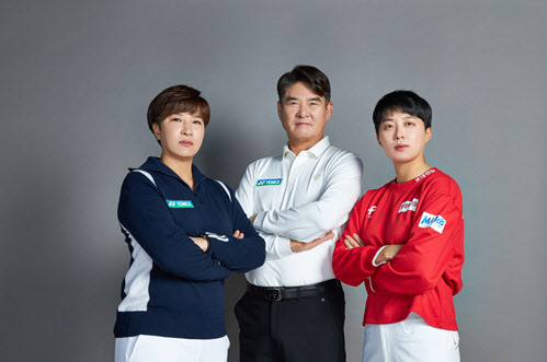 왼쪽부터 박세리, 임진한, 김효주(사진=요넥스 골프 제공)