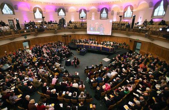 9일 영국 런던에서 열린 성공회 시노드 정기총회 모습. EPA=연합뉴스