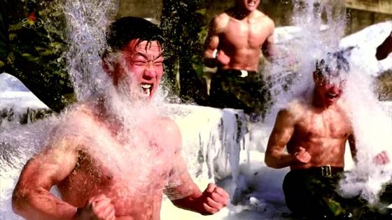 Footage broadcast by the Korean Central Televsion during Wednesday's parade in Pyongyang showed soldiers from the regime's special forces training outdoors. [YONHAP]