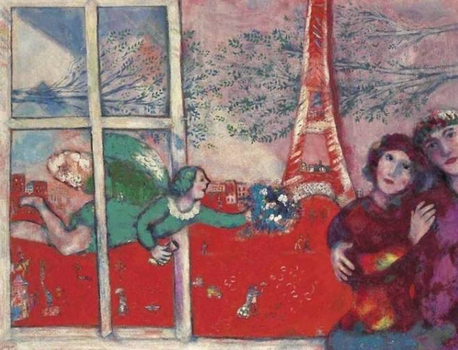 마르크 샤갈, 에펠탑의 신랑신부, 1928