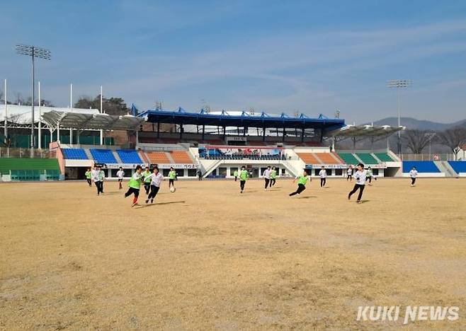 삽교고등학교 축구부 훈련 모습. 예산군 제공