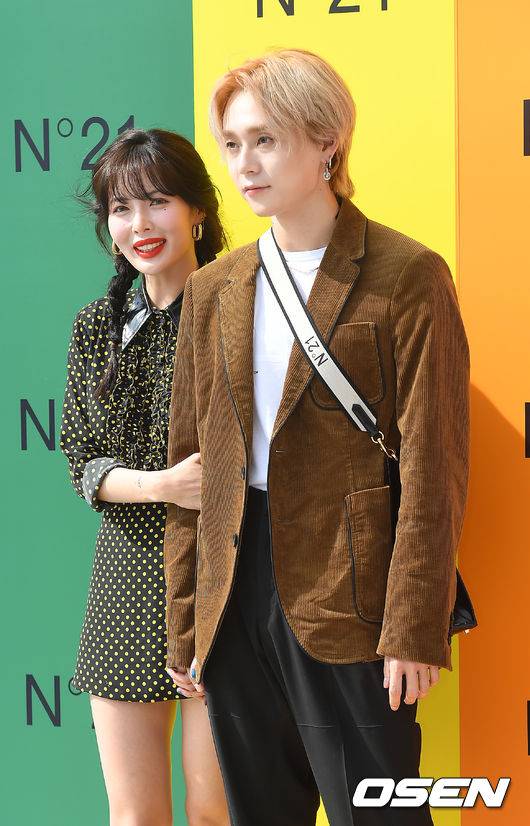 [OSEN=곽영래 기자]가수 현아, 이던이 포토타임을 갖고 있다. /youngrae@osen.co.kr