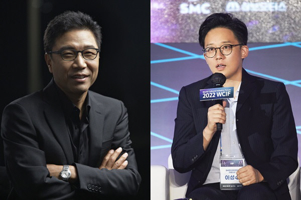 이수만 SM 전 총괄 프로듀서(왼쪽)와 이성수 SM 공동대표. 제공 | SM엔터테인먼트