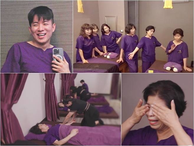 The 6th episode of KBS 2TV entertainment program on foot into a frenzy, which will be broadcast on the 19th, depicts the second episode of Thailand Hyos travels with Taejoo Na and six aunts, with model Han Hye-jin scrambling as a special MC.On this day, Taejoo Na goes to massage shop to relieve aunts travel fatigue.Thanks to the most frequent visits, the opportunity to receive a full-body massage was given only to three aunts, and the Taejoo Na song title game was played.My aunts who did not say, I had a good dream last night, I start the game in a bewildered state.However, Taejoo Nas song title, which has been singing a lot of songs from mini album to drama OST and cover song, can not be memorized by six aunts.As soon as they hear Jeonju, their aunts make Taejoo Na embarrassed by pouring out wrong answers with their hands flashing, but their tearful efforts to get the right answer burst into laughter.Despite the enthusiasm of my aunts, it was not easy to get the right answer. Taejoo Na said, I thought I would have only good memories before my trip, but I was very disappointed with my aunts.My sisters are not able to keep up with the correct answer even though I have lowered the difficulty level for the sister line that can not keep up with the speed of my sisters. Finally, my second aunt said, Im going to cry.It is unfair to be old, he said, crying tears of sadness, and the first aunt who saw this figure also laughs, saying, I will pay my money. Taejoo Na, who prepared a special massage for his aunts in the game, and his second aunt, who lamented, I am sorry for my sadness, found an unexpected massage talent and said, I will not go to Seoul.On the 19th at 9:25 pm.