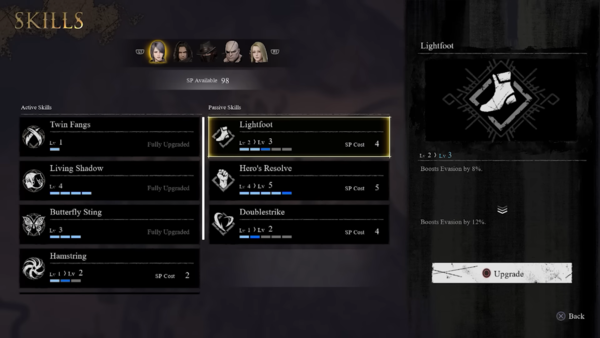 SP 포인트를 소모하여 각 영웅의 스킬을 강화할 수 있다&nbsp;