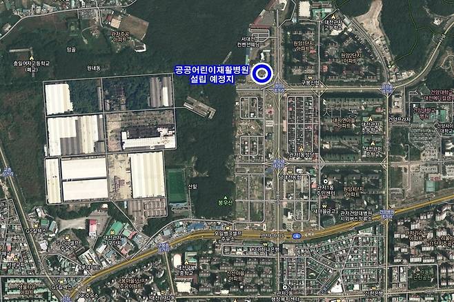 공공어린이재활병원 건립 위치. 대전시 제공