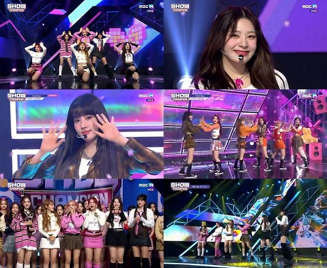 ‘쇼챔피언’ 스테이씨가 1위를 차지했다.사진=MBC M ‘쇼챔피언’ 방송캡처