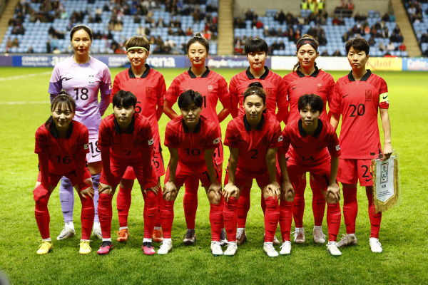 아널드 클라크컵에 나선 한국 여자 축구대표팀. 로이터=연합뉴스