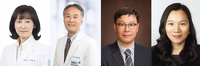 (사진 왼쪽부터) 이혜진·오명돈·이진용 교수와 황수희 박사는 11년간 독감에 감염된 국내 환자의 데이터를 분석해 발표했다. /사진=연구진