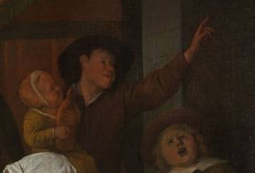 "저 굴뚝으로 산타할아버지가 들어왔다 나간 거야!" 청년의 설명에 어린 아이들이 감명을 받은 듯하다.