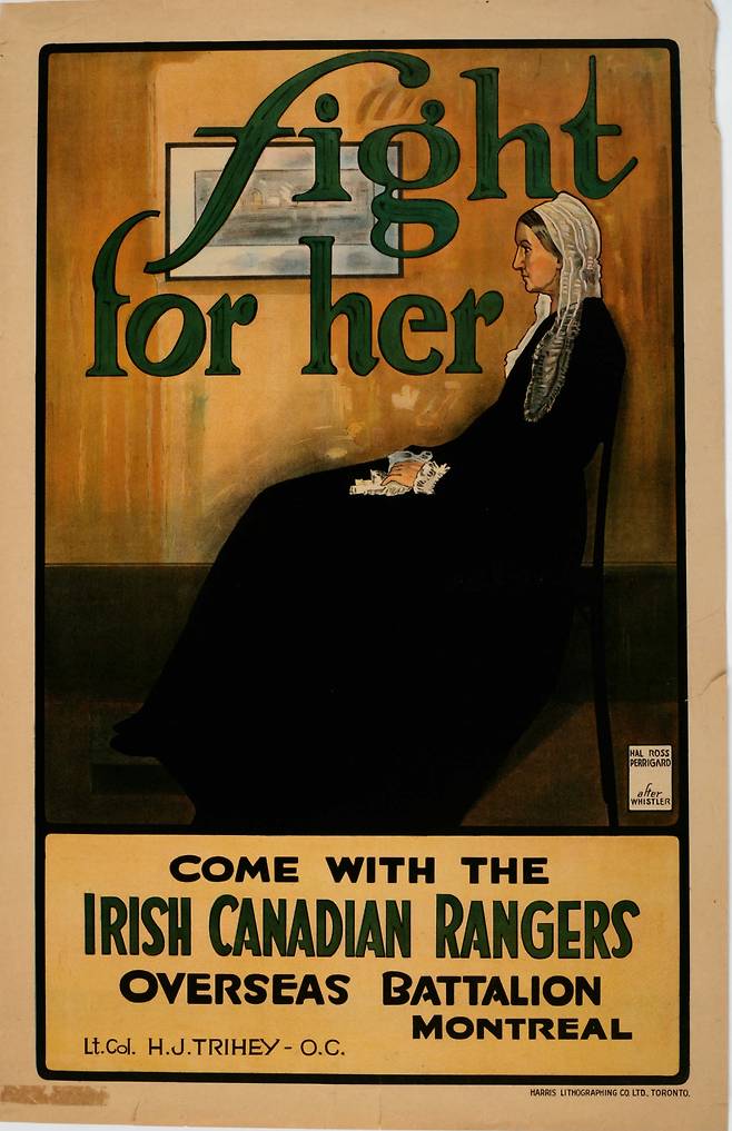 Fight for Her, 캐나다에 붙은 1차 세계대전 당시 포스터.