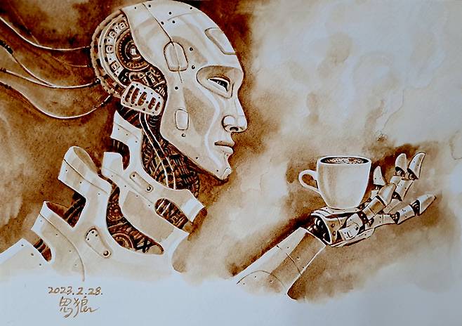 인공지능이 과연 인간의 정서에 호소하는 커피 향미의 본질을 올바르게 포착하고 그 감정을 잘 전달할 수 있을까? 커피화가 유사랑 제공