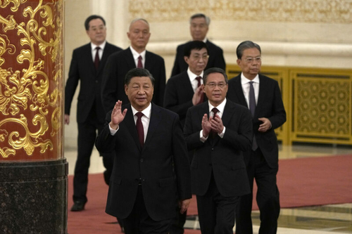 중국 최대 정치 이벤트 ‘양회’가 4일 개막한다. 사진은 지난해 10월 20차 당대회후 구성된 최고 지도부의 모습.