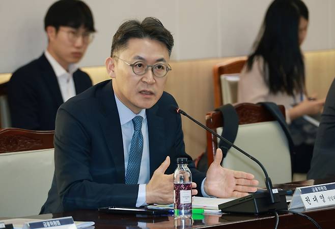 권대영 금융위원회 상임위원이 6일 오전 서울 종로구 정부서울청사에서 기획재정부, 한국은행, 금융감독원, 정책금융기관, 금융사와 함께 한 회사채·단기금융시장 및 부동산 PF 리스크 점검회의에서 발언하고 있다./사진=금융위원회