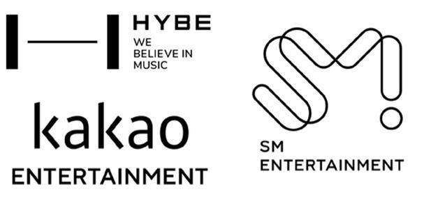 카카오가 SM 공개매수에 나섰다. 하이브가 내걸었다 실패한 12만 원보다 3만 원 높은 15만 원을 제시했다. /각 회사 로고