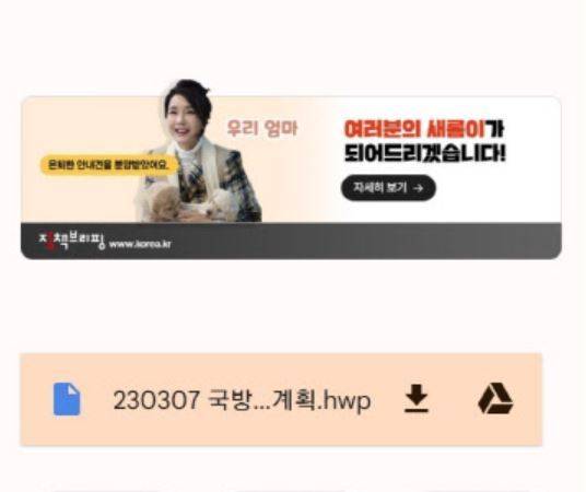 배너 광고로 뜨는 김건희 여사 이미지/ 사진 =대한민국 정책브리핑 홈페이지 갈무리