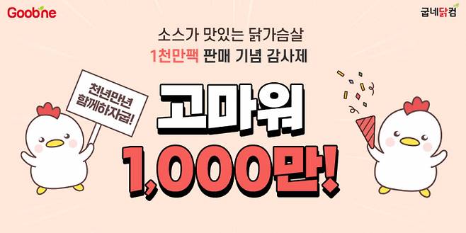 굽네닭컴 '고마워 1,000만!' 이벤트 포스터 (사진제공=굽네닭컴)
