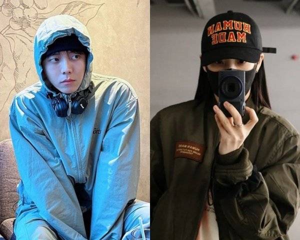 모델 주우재, 걸그룹 마마무의 문별 등이 ‘고프코어 룩’을 활용한 일상 패션을 선보여 화제를 모으고 있다. 사진출처｜주우재·문별 SNS 캡처