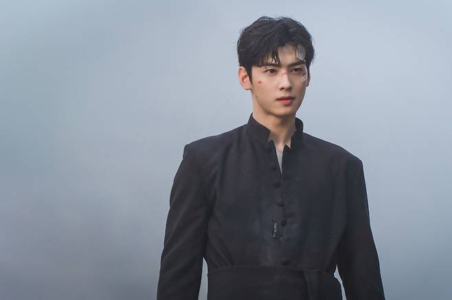 Singer and actor Cha Eunwoo of Astro plays Vatican priest Johan in “Island.” (Tving)