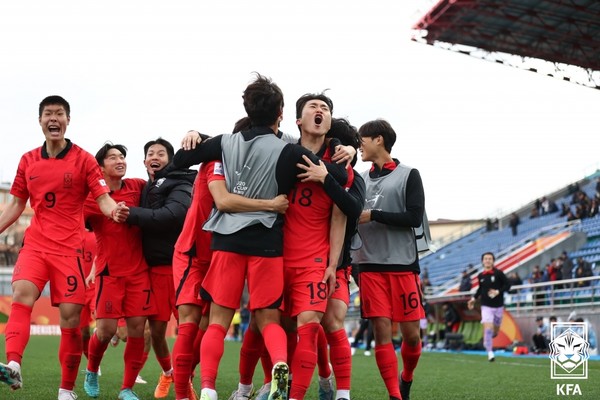 한국 U20 남자축구 국가대표팀. 대한축구협회 제공