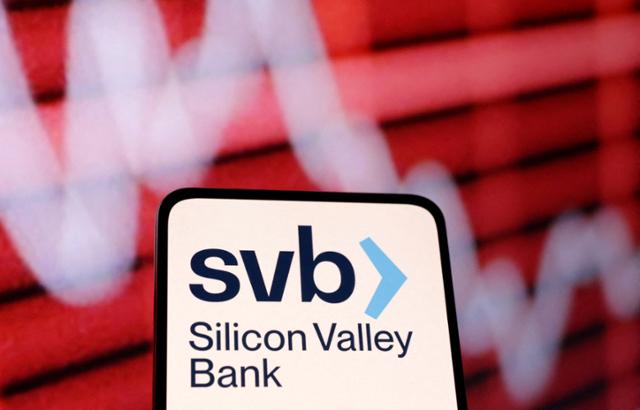 10일(현지시간) 미국 금융당국의 폐쇄 명령이 떨어진 실리콘밸리은행(SVB) 로고. 로이터·연합뉴스