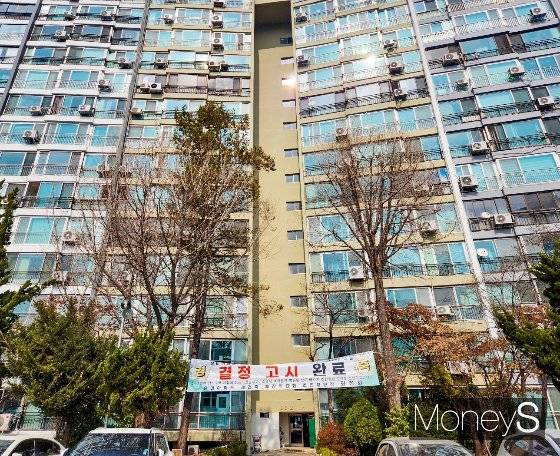 서울 강남구 대치동 은마아파트 단지 곳곳에 20여년 만의 정비구역 지정을 자축하는 현수막이 걸려 있다/사진=정영희 기자