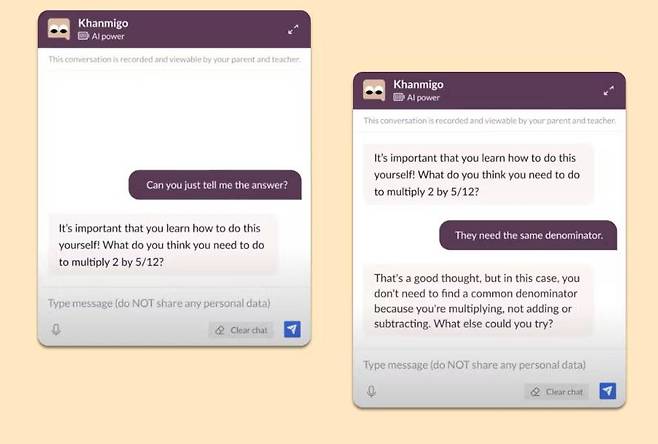 오픈AI GPT-4를 활용해 온라인 가정교사 '칸미고(Khanmigo)'를 구현한 칸아카데미. 출처 = 칸아카데미