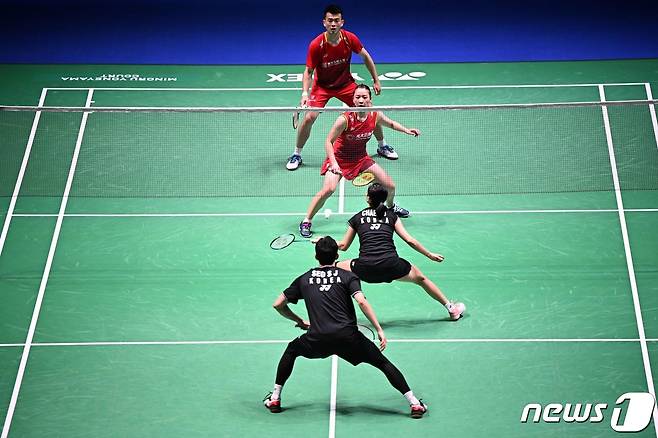 전영오픈 혼합복식 결승 장면. ⓒ AFP=뉴스1