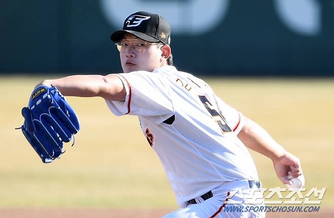 14일 KT전에 등판해 1이닝 무실점을 기록한 김서현. 박재만 기자 pjm@sportschosun.com